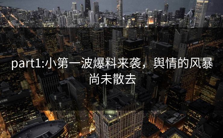 part1:小第一波爆料来袭，舆情的风暴尚未散去