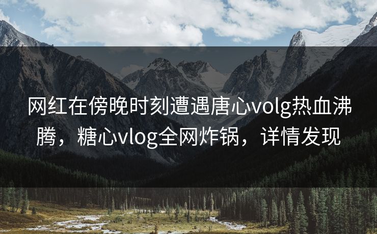 网红在傍晚时刻遭遇唐心volg热血沸腾，糖心vlog全网炸锅，详情发现