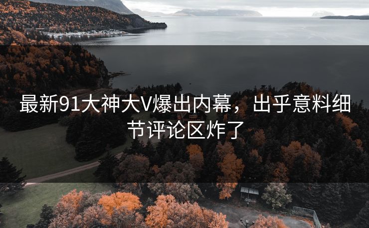 最新91大神大V爆出内幕，出乎意料细节评论区炸了