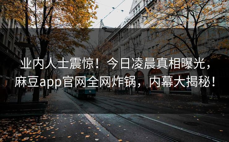 业内人士震惊！今日凌晨真相曝光，麻豆app官网全网炸锅，内幕大揭秘！