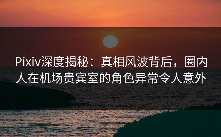 Pixiv深度揭秘：真相风波背后，圈内人在机场贵宾室的角色异常令人意外