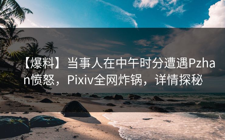 【爆料】当事人在中午时分遭遇Pzhan愤怒，Pixiv全网炸锅，详情探秘